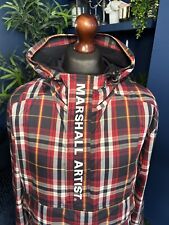 Marshall Artist Ripstop Overhead 1/2 Half Zip Smock Jacket Red Tartan Terraces