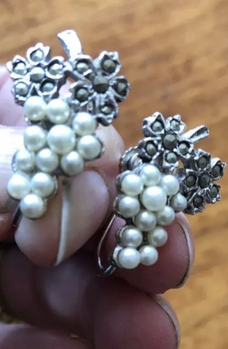 Seed pearl 1930s chrome screw - chrome,