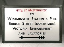 Original 1930's Enamel Subway Sign - Westminster London Underground Station