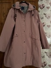 LADIES COTTON TRADERS PINK RAINCOAT FLLECE LINED HOOD AND INSIDE BACK SIZE 20