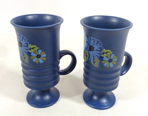 Pair carlton ware blue - of,