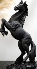 Black Resin Horse Sculpture