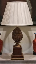 Large Antique Gold & Red Pineapple Table Lamp 44 cm/17.5 in Tall (Without Shade)