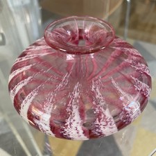 Vintage Art Glass Vase Pink