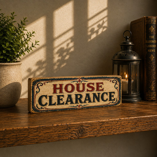 House clearance sign wooden - sign,