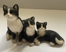 Leonardo Three Adorable Black And White Cats Ornament
