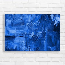 Oil Paint Abstract Blue Canvas