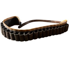 CARTRIDGE BELT BROWN WEBBING HUNTING Shot Gun Vintage