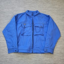 Snickers 1581 Work Jacket Mens Large Blue Cotton Twill Utility Chore Workwear