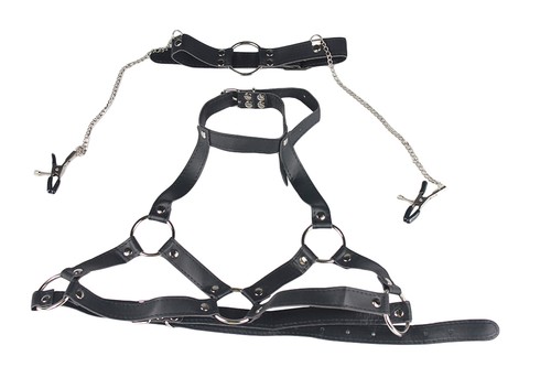 Faux leather female - female, breast