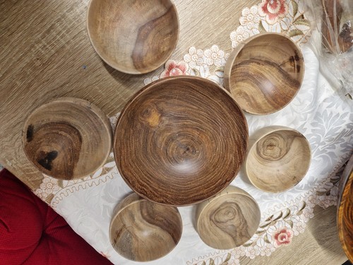 Vintage wooden salad - wooden, bowl