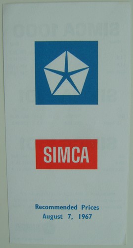Simca original price - price, list