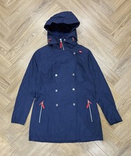 Helly Hansen Welsey Double Breasted Navy Blue Trench Rain Coat Women’s M