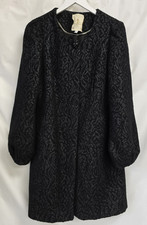 Elizabeth Emanuel Coat Black 3/4 Sleeve Wool (NTH)