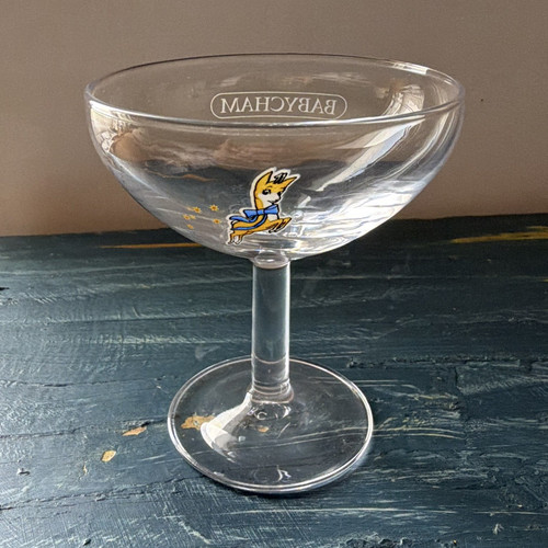 Babycham stemmed coupe glass - babycham,