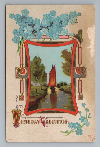 Sailboat vintage postcard - vintage,