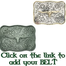 Longhorn Western Belt Buckle