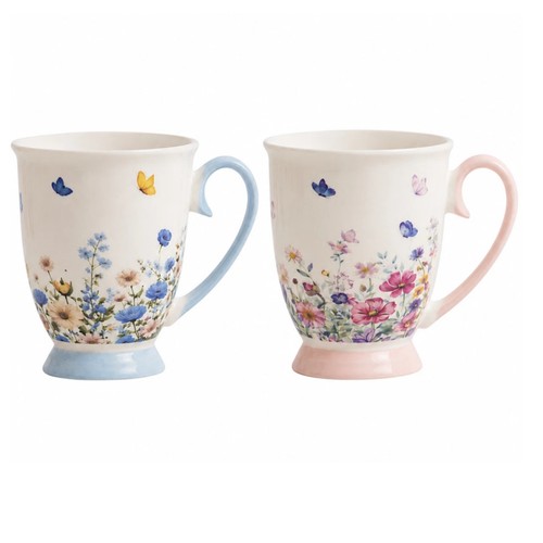 Mug set footed - mug, floral