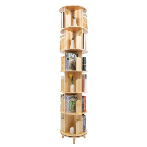 Tier wood rotating bookshelf - rotating,