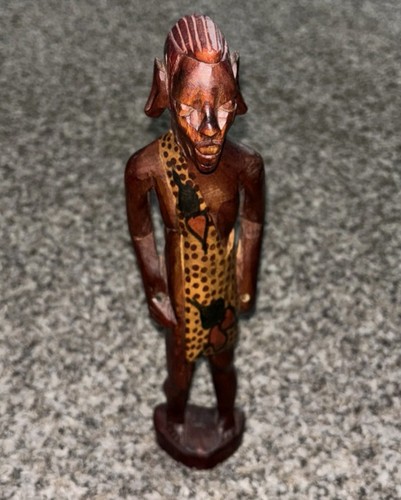 Vtg hand carved african statue - carved,