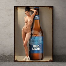 Metal Tin Plaque Sexy Female