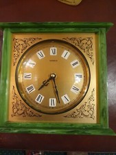 Kienzle Resin Green Onyx Effect Mantle Clock H20cm X W19cm Works Well Silent 