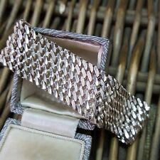 Vintage Men's 925 Sterling Silver Bracelet, Wide Curb Link Bracelet, 1970s, 7.8"