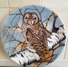 COALPORT FINE BONE CHINA "SHORT EARED OWL" BY MICHAEL B. SAWBY COLLECTORS PLATE.