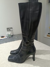 Ladies Black Leather Knee High