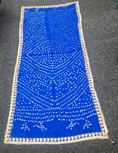 Royal blue bandhani dupatta - blue,