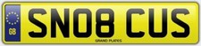 CUS SNOB NUMBER PLATE SN08 CUS