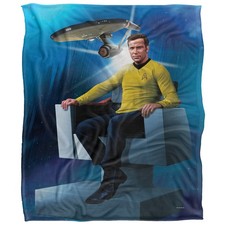 Star Trek Captains Chair Silky Touch Super Soft Throw Blanket 152 X 127 cm