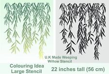 Large 22" stencil willow leaves flower wall art reusable mural paint U.K. seller