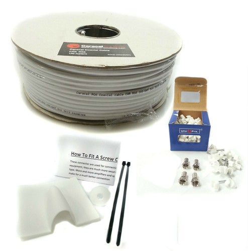 25m rg6 black satellite aerial - satellite,