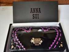 Anna Sui black leather wallet