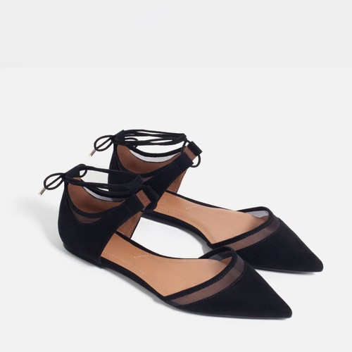 Zara women black mesh - women's,