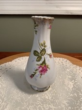 CHODZIEZ Poland Porcelain Factory Moss Rose Bud Vase, 5.5”H X 2.5” Diameter