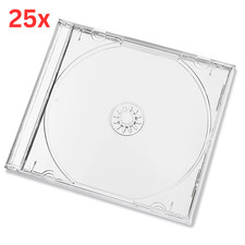 25x Clear Single CD Disc Jewel Cases for 1 Disc with Clear Tray