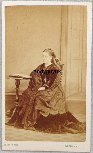 Cdv lady long - hair, lace