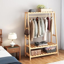 Wood Clothes Rail Rack Garment