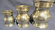 set of 3 Antique 19thC  Metal
