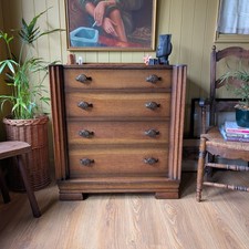 Art Deco Oak Chest Of Drawers