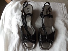 Black patent sandals from Lotus