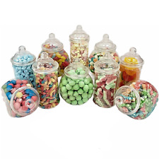 10 x Cute Plastic Sweet Jars 2 Styles Candy Buffet Wedding / Party / Christmas