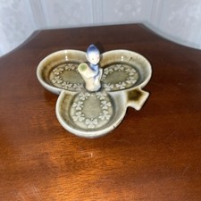 Vintage Wade Whimsies Shamrock Pin/Trinket Dish/Ring Holder with Fairy Figure