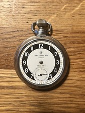Vintage 1940 INGERSOLL TRIUMPH LONDON Men’s Silver Toned Mechanical Pocket Watch