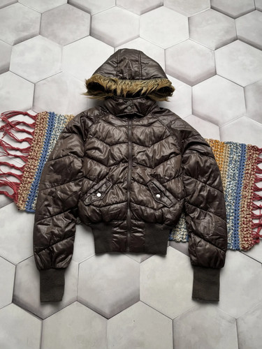 Vintage quilted hooded faux - vintage,