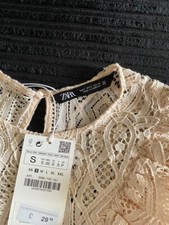 Zara top cream size S Lace