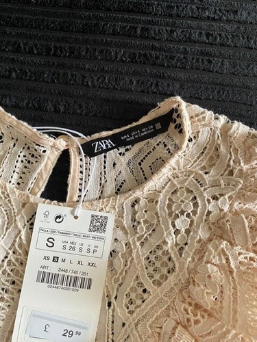Zara top cream size lace - cream,