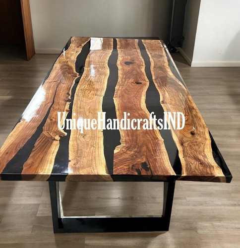 Black epoxy table dining - black,